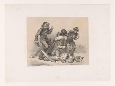 戦闘中の 3 人の男がトルコ人を踏みにじる トルコ人を助けて！ (アイテムのタイトル) 作： Carel Christiaan Antony Last