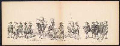 ライデン学生の仮面舞踏会、1850年（プレート2） 1629年のヘルトーヘンボスでのフレデリック・ヘンドリックによるイントクト：H.H. Leydsche Hoogeschool den XI の学生 1850 年 6 月 (オブジェクトのシリーズ タイトル) 作： Carel Christiaan Antony Last