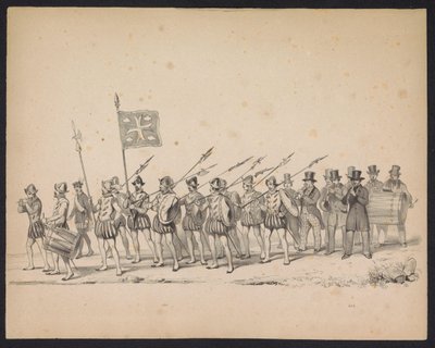 ユトレヒトの学生の仮面舞踏会、1846年（プレート22） 1549 年 10 月 3 日、1846 年 6 月 17 日に H.H. ユトレヒトの学生 作： Carel Christiaan Antony Last