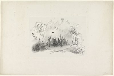 ライデン学生年鑑の漫画、1849 年 Io Vivat (オブジェクトのタイトル) 作： Carel Christiaan Antony Last