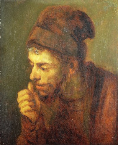 男性の頭」（油彩・キャンバス 作： Carel Fabritius