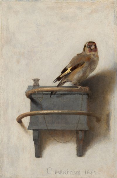ゴールドフィンチ、1654 作： Carel Fabritius