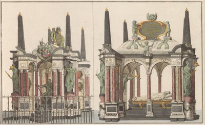 カリフォルニア州デルフトの Praalgraf van Willem van Oranje。 1790年 デルフトの大教会にある王家の壮麗な霊廟 / 北側から撮影した同じもの (オブジェクトのタイトル) 作： Carel Frederik Bendorp (I) (possibly)