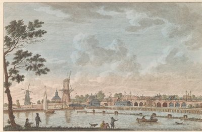 Gezicht op de Hogesluis, ca. 1790年 Hooge Amstel Sluis te Amsterdam / 高い橋、hoog sluis と呼ばれる - 以前は恋人の橋と呼ばれていた、後にアムステルダムでアムステルの側から撮影 (タイトルはオブジェクト) 作： Carel Frederik Bendorp (I)