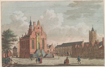 スキーダムの市場と市庁舎、1790年頃 スキーダムの市場と市庁舎 / Marché et hotel de ville à Schiedam (オブジェクトのタイトル) 作： Carel Frederik Bendorp (I)