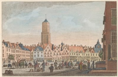 ユトレヒトのノイデ、1790年頃 De Neude in Utrecht / Marché dite Neude à Utrecht (オブジェクトのタイトル) 作： Carel Frederik Bendorp (I)