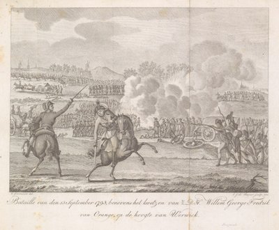 1793 年、ウェルヴィクの近くで負傷したフレデリック王子 1793年9月13日のバタイユ、HDHの負傷に加えて。 ウィレム・ジョージ・フレドリック・ヴァン・オランジュ、ウェルウィックと知り合い (オブジェクトのタイトル) 作： Carel Jacob de Huyser