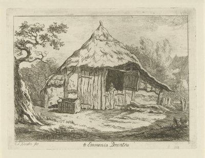 上部ドアが開いている農家 In Emmen in Drenthe (オブジェクトのタイトル) 風景 (1-6) (連載タイトル) 作： Carel Lodewijk Hansen