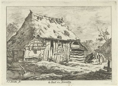納屋のカップル In Eext in Drenthe (オブジェクトのタイトル) 風景 (1-6) (連載タイトル) 作： Carel Lodewijk Hansen