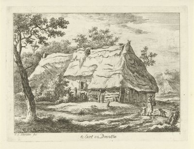 農場で子供を持つ女性 In Eext in Drenthe (オブジェクトのタイトル) 風景 (1-6) (連載タイトル) 作： Carel Lodewijk Hansen