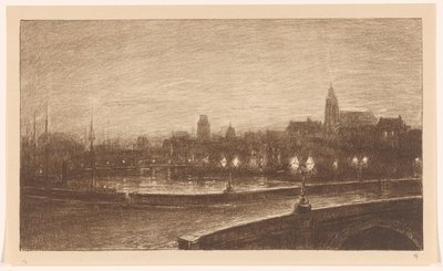 夜のロッテルダムの橋 作： Carel Nicolaas Storm van 