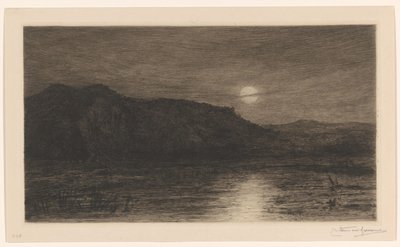ヴィラ カプレーラの月明かりの下の風景 作： Carel Nicolaas Storm van 