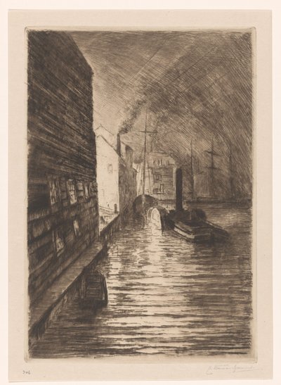 夜のフリシンゲンの造船所 作： Carel Nicolaas Storm van 
