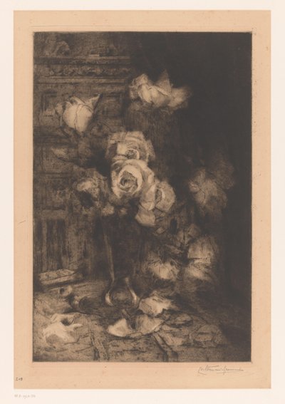 テーブルの上のバラの花瓶 フルール（原題） 作： Carel Nicolaas Storm van 