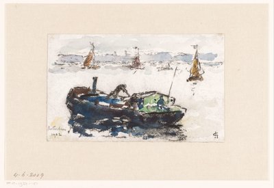 ロッテルダム近くのマースの眺め 作： Carel Nicolaas Storm van 