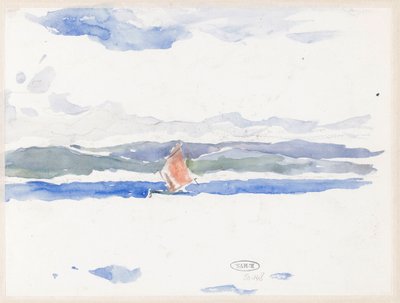 ボートで海を眺める(?) 作： Carel Nicolaas Storm van 