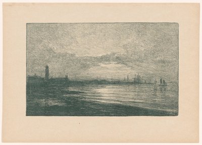 夜の港 日の衰退 (オブジェクトのタイトル) 作： Carel Nicolaas Storm van 