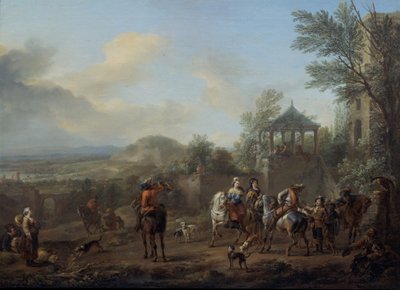 狩りに出発 作： Carel van Falens or Valens