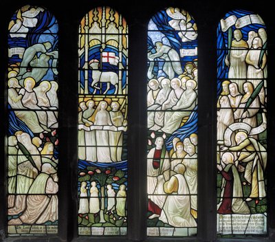 Grappenhall、St Wilfrids、Shrigley＆Hunt（1873-1982）、Carl Almquist、The Worship Of the Lamb、1886 作： Carl Almquist