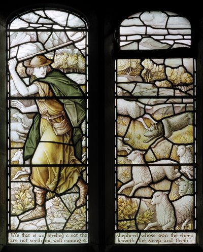 Over Wyresdale、クライストチャーチ、Shrigley＆Hunt（1873-1982）、Carl Almquist、The Shepherds Church、Shepherding、Sheep、18歳 作： Carl Almquist