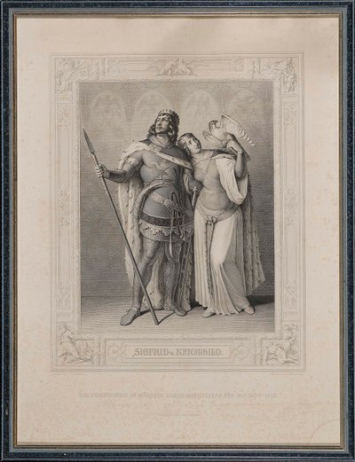 Nibelungenlied。ジークフリートとクリエムヒルト、1860年。 作： Carl Arnold Gonzenbach