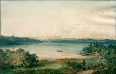 リート城から見たアマー湖 作： Carl August Lebschee