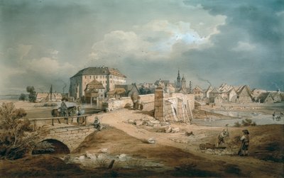 ヘーヒシュタットへのアイシュ橋 作： Carl August Lebschee
