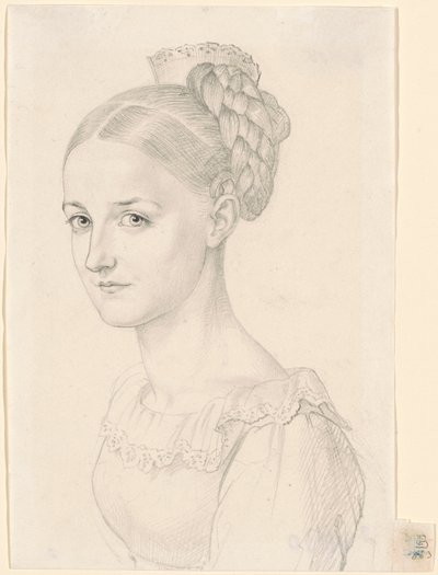 凝った髪型の若い女性 作： Carl Barth