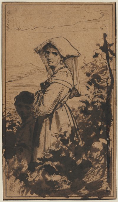 立っている女性と子供 作： Carl Bloch (Danish