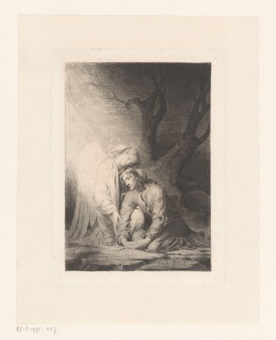 ゲッセマネの園で天使に慰められるキリスト 作： Carl Bloch