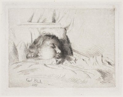 眠っている子 作： Carl Bloch