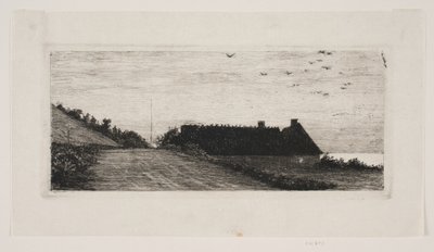 ビーチ沿いの家。 夏の夜 作： Carl Bloch
