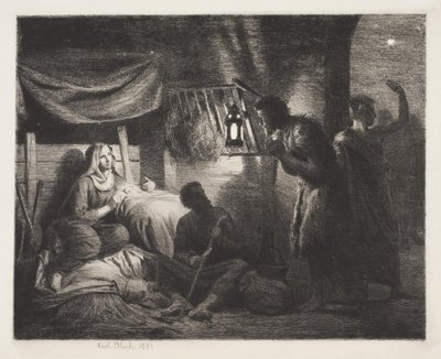 羊飼いの礼拝 作： Carl Bloch
