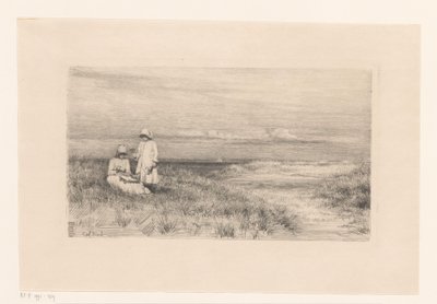 砂丘の女性と少女 作： Carl Bloch