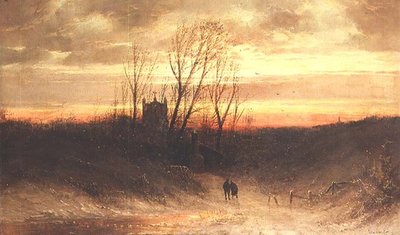 夕方の森の風景 作： Carl Bondel