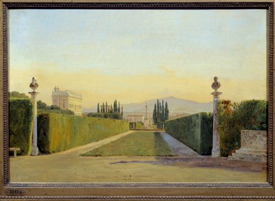 ヴィラ・アルバーニの庭園。カール・クリスチャン・コンスタンティン・ハンセン（1804-1880）の絵 Ec.Dan. 作： Carl Christian Constantin Hansen