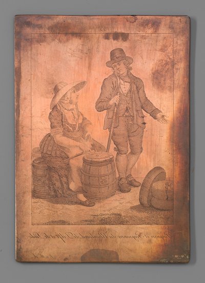 ライデのデルフトのラインラントの農民と農民の女性 作： Carl Cristiaan Fuchs