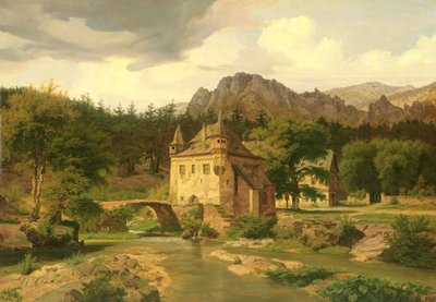 山の城、1835 作： Carl Dahl