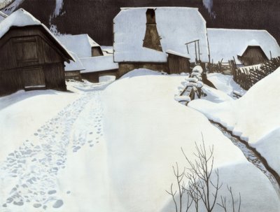 冬の農家 作： Carl Ederer