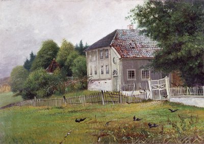 公証人の家、ドローバック (キャンバスに油彩) 作： Carl Edvard Diriks