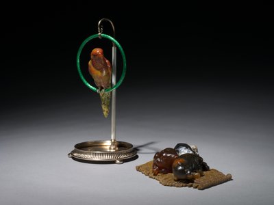 マット上の子犬、1800年代後半〜1900年代初頭 作： Carl Fabergé