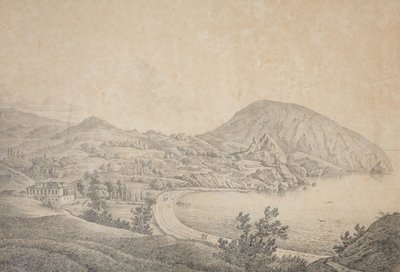 1810年代にグルスフのリシュリュー公、アルマンドのエマニュエルデュプレシス邸宅の眺め 作： Carl Ferdinand von Kugelgen