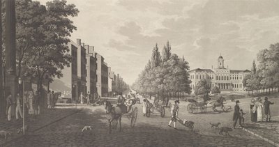 ニューヨークのブロードウェイと市庁舎 ニューヨークのブロードウェイと市庁舎、1824年。 作： Carl Fredrik Akrell