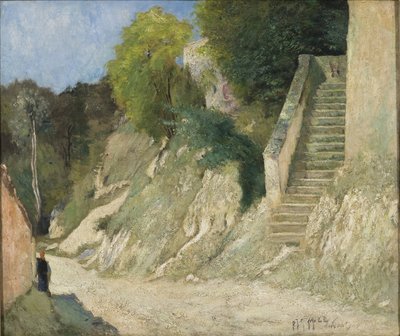 モンティニーシュルロワンの急な上り坂、1876 作： Carl Fredrik Hill
