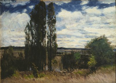 セーヌ川、ポプラのある風景、1877年 作： Carl Fredrik Hill