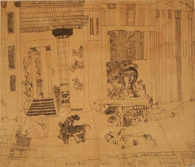 無題（皇帝像と虎のいる宮殿） 作： Carl Fredrik Hill