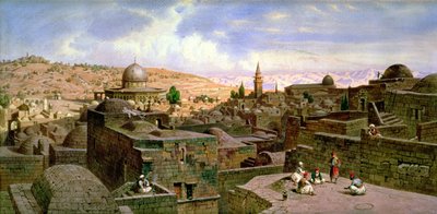 エルサレムの眺め、聖岩のドーム、1864年 作： Carl Friedrich Heinrich Werner