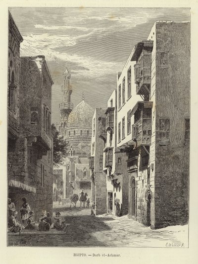 エジプト-カイロのダルブアルアフマール 作： Carl Friedrich Heinrich Werner