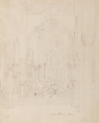 シチリア：パラティーノ礼拝堂、パレルモ、1850年頃 作： Carl Friedrich Heinrich Werner