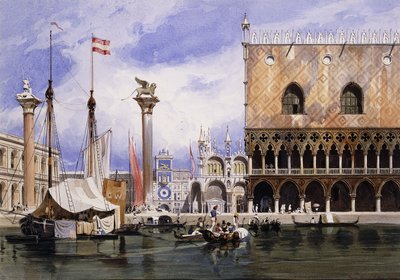 ピアツェッタディサンマルコ、ヴェネツィア、1839 作： Carl Friedrich Heinrich Werner